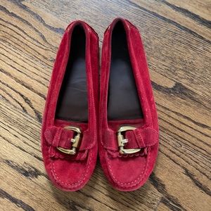 Burberry red loafers size 7